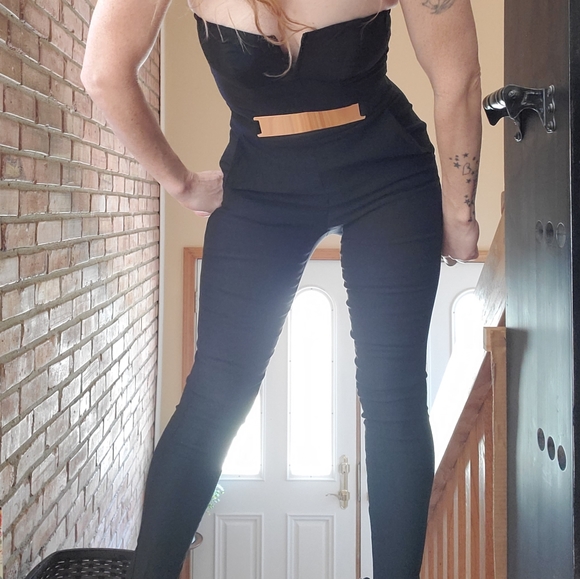 Material Girl Belted Pant Jumpsuit Black - Picture 6 of 14